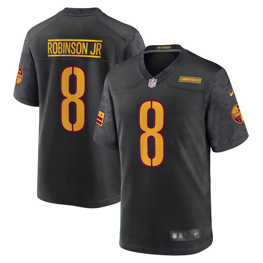 Men Washington Commanders #8 Brian Robinson Jr. Nike Black Alternate Game NFL Jersey->washington commanders->NFL Jersey